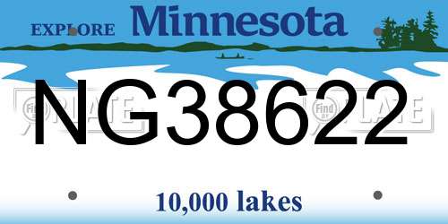 NG38622 Minnesota License Plate