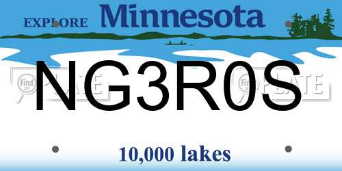 NG3R0S Minnesota License Plate