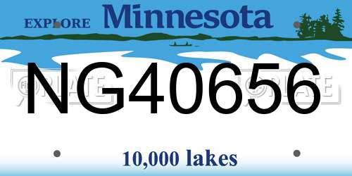 NG40656 Minnesota License Plate