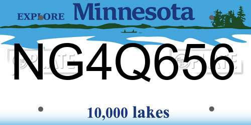 NG4Q656 Minnesota License Plate
