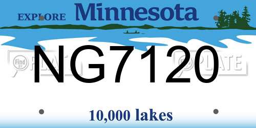 NG7120 Minnesota License Plate