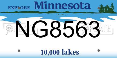 NG8563 Minnesota License Plate