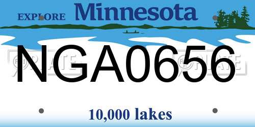 NGA0656 Minnesota License Plate