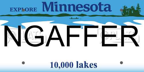 NGAFFER Minnesota License Plate
