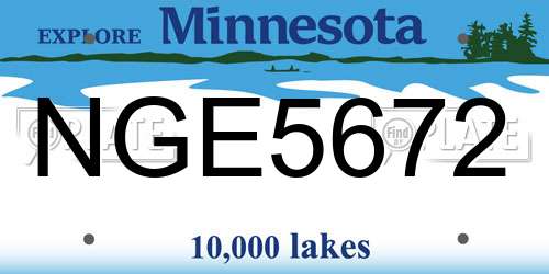 NGE5672 Minnesota License Plate