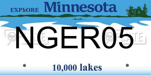 NGER05 Minnesota License Plate