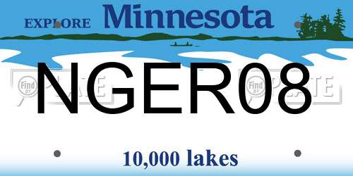 NGER08 Minnesota License Plate