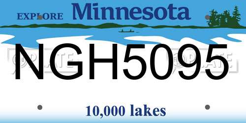 NGH5095 Minnesota License Plate
