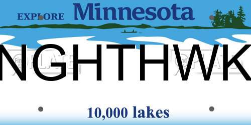 NGHTHWK Minnesota License Plate