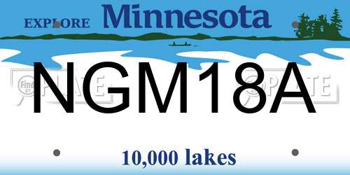 NGM18A Minnesota License Plate
