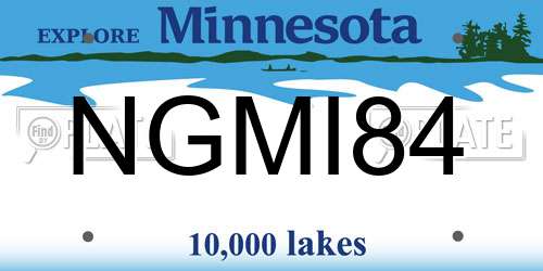 NGMI84 Minnesota License Plate