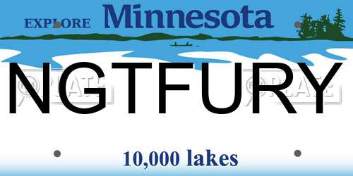 NGTFURY Minnesota License Plate