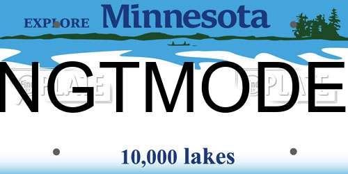 NGTMODE Minnesota License Plate