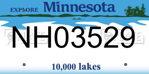 NH03529 Minnesota License Plate