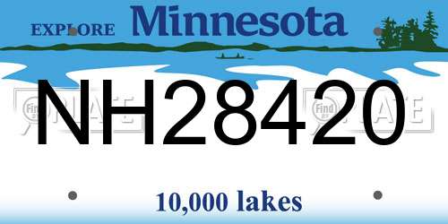 NH28420 Minnesota License Plate
