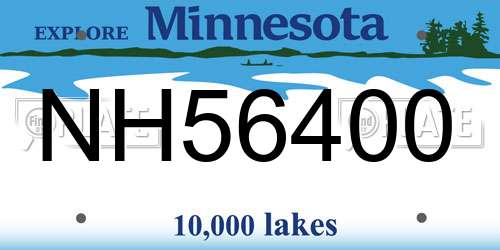 NH56400 Minnesota License Plate