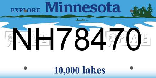 NH78470 Minnesota License Plate