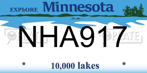 NHA917 Minnesota License Plate