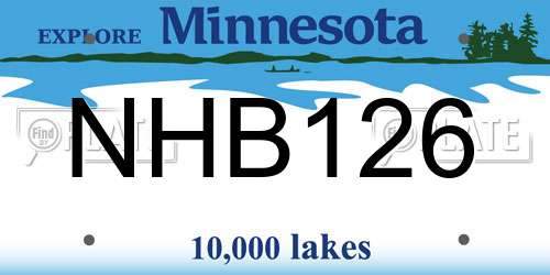 NHB126 Minnesota License Plate