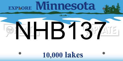 NHB137 Minnesota License Plate