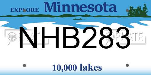 NHB283 Minnesota License Plate