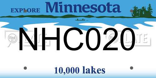 NHC020 Minnesota License Plate