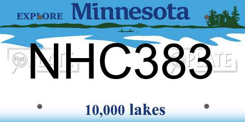 NHC383 Minnesota License Plate