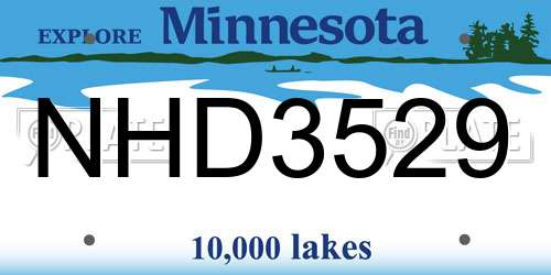 NHD3529 Minnesota License Plate