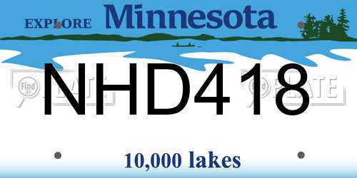 NHD418 Minnesota License Plate