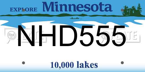 NHD555 Minnesota License Plate