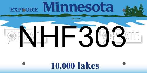 NHF303 Minnesota License Plate