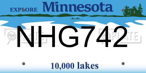 NHG742 Minnesota License Plate