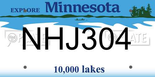 NHJ304 Minnesota License Plate