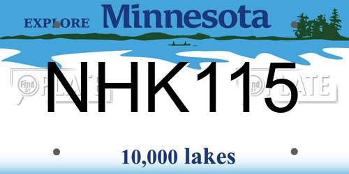 NHK115 Minnesota License Plate