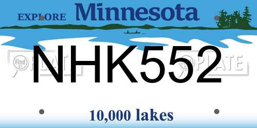 NHK552 Minnesota License Plate