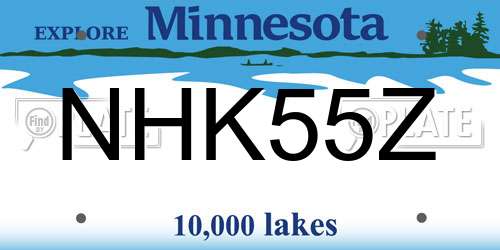 NHK55Z Minnesota License Plate