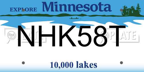 NHK58T Minnesota License Plate