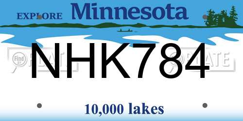 NHK784 Minnesota License Plate