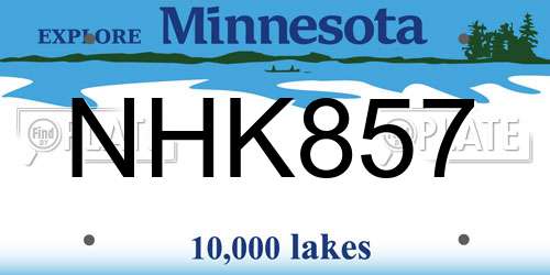 NHK857 Minnesota License Plate