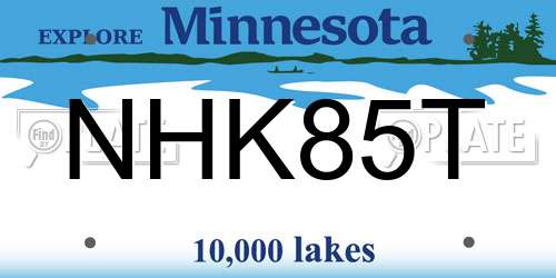 NHK85T Minnesota License Plate