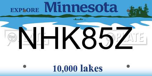 NHK85Z Minnesota License Plate