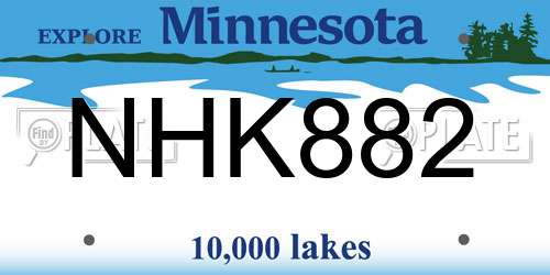 NHK882 Minnesota License Plate