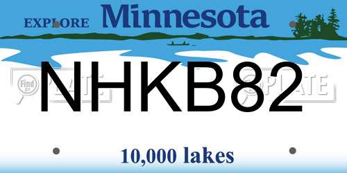 NHKB82 Minnesota License Plate