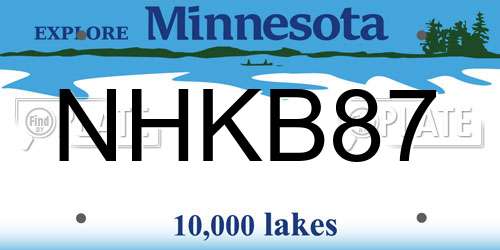 NHKB87 Minnesota License Plate