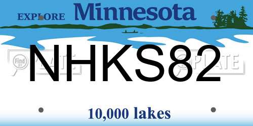 NHKS82 Minnesota License Plate