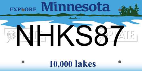 NHKS87 Minnesota License Plate