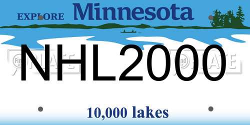 NHL2000 Minnesota License Plate