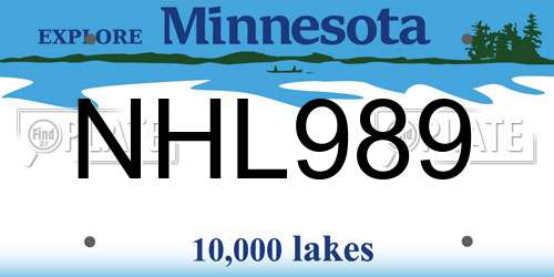 NHL989 Minnesota License Plate