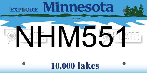 NHM551 Minnesota License Plate