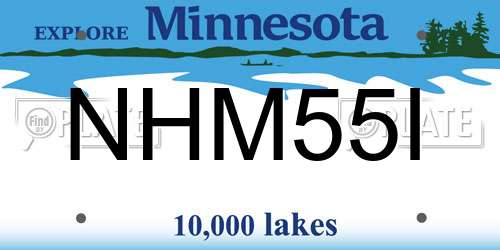 NHM55I Minnesota License Plate